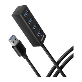 Axagon HUE-M1AL Mini Hub USB-A con 4 puertos USB-A 3.2 Gen 1, plata - 1,2 m