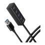 Axagon HUE-M1AL Mini Hub USB-A con 4 puertos USB-A 3.2 Gen 1, plata - 1,2 m