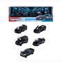 Majorette Gift Pack 5 Coches Deportivos y Todoterreno Negros 8502005000 - Bugatti, Lamborghini, Toyota, Land Rover, GMC - 1:64 Metal