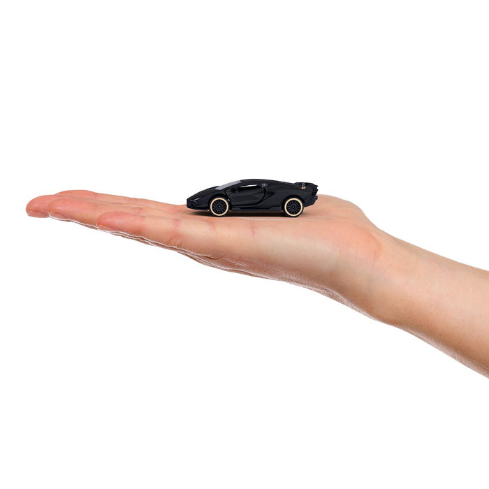 Majorette Gift Pack 5 Coches Deportivos y Todoterreno Negros 8502005000 - Bugatti, Lamborghini, Toyota, Land Rover, GMC - 1:64 Metal