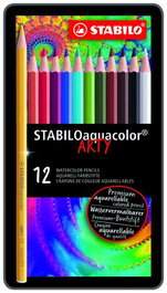 Lapices Acuarelables Stabilo Aquacolor Estuche Metal De 12