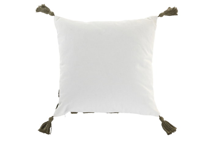 DKD Home Decor Cojín de Poliéster Blanco 45x45 cm con Aplicaciones