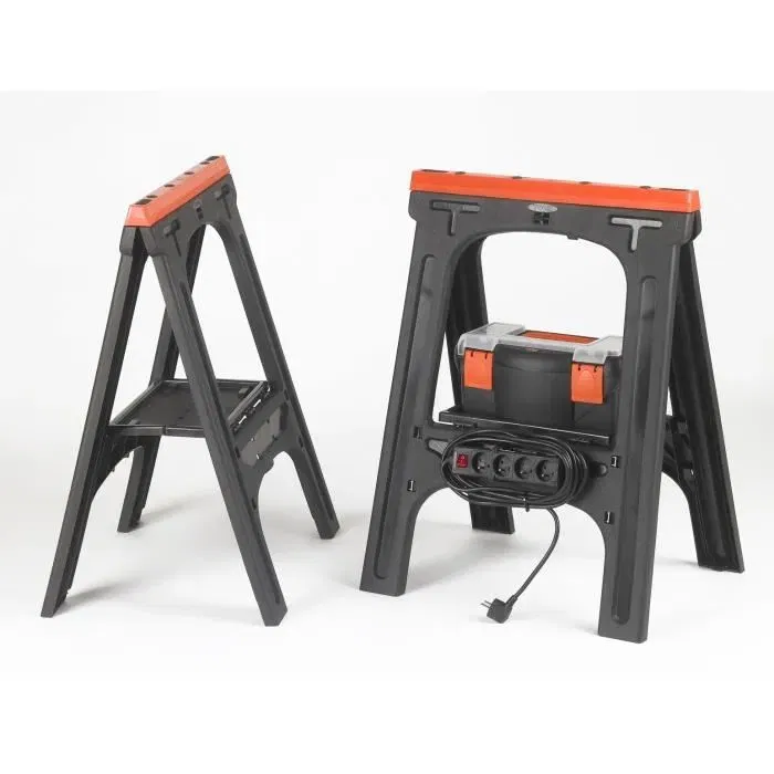 Tood Lote de 2 Caballetes Plegables 60x10x80 cm Carga Máxima 200 kg