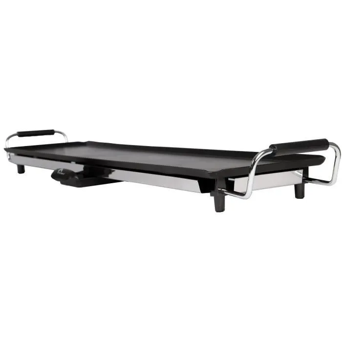 LITTLE BALANCE 8239 Plancha Eléctrica para Asar, Plato XXL 90x23cm Antiadherente, 8-10 Personas, 2000W, Negro/Acero Inoxidable