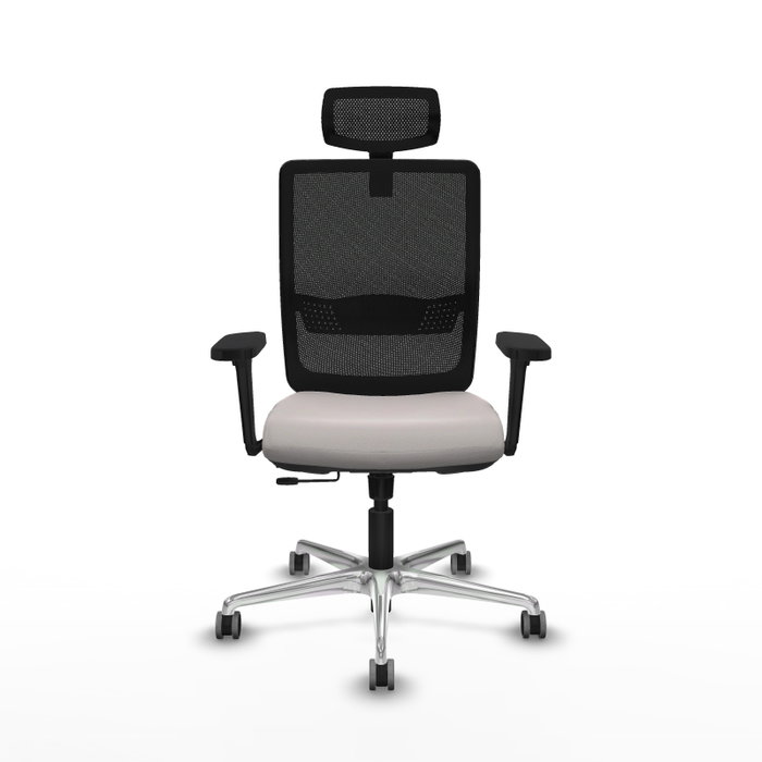 PIQUERAS Y CRESPO Silla de oficina Haches con mecanismo Sincro/Traslack, Blanco y Negro