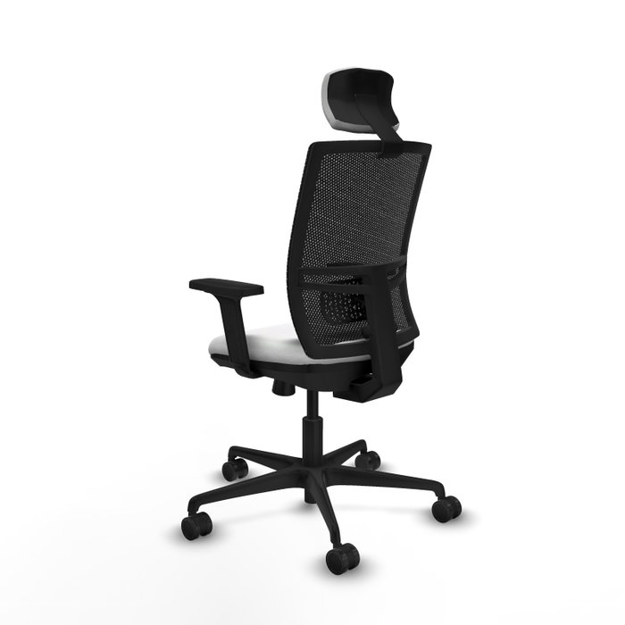 PIQUERAS Y CRESPO Silla de oficina Yunquera con mecanismo Sincro/Traslack, Tela Blanca y Malla Negra PIQUERAS Y CRESPO Silla de oficina Yunquera con mecanismo Sincro/Traslack, Tela Blanca y Malla Negra