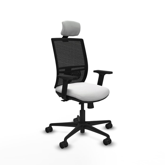 PIQUERAS Y CRESPO Silla de oficina Yunquera con mecanismo Sincro/Traslack, Tela Blanca y Malla Negra PIQUERAS Y CRESPO Silla de oficina Yunquera con mecanismo Sincro/Traslack, Tela Blanca y Malla Negra