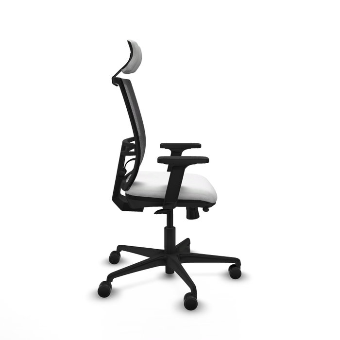 PIQUERAS Y CRESPO Silla de oficina Yunquera con mecanismo Sincro/Traslack, Tela Blanca y Malla Negra PIQUERAS Y CRESPO Silla de oficina Yunquera con mecanismo Sincro/Traslack, Tela Blanca y Malla Negra