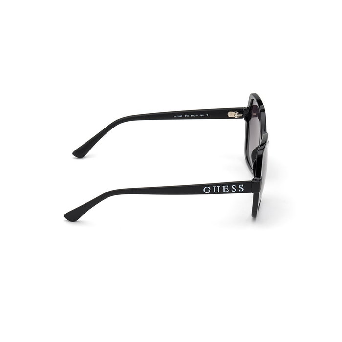 GUESS Gafas de Sol GU7698 01B para Mujer - Montura Negro Brillante, Cristal Ahumado Degradado, Forma Geométrica, Calibre 57mm, Patilla 140mm