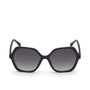 GUESS Gafas de Sol GU7698 01B para Mujer - Montura Negro Brillante, Cristal Ahumado Degradado, Forma Geométrica, Calibre 57mm, Patilla 140mm