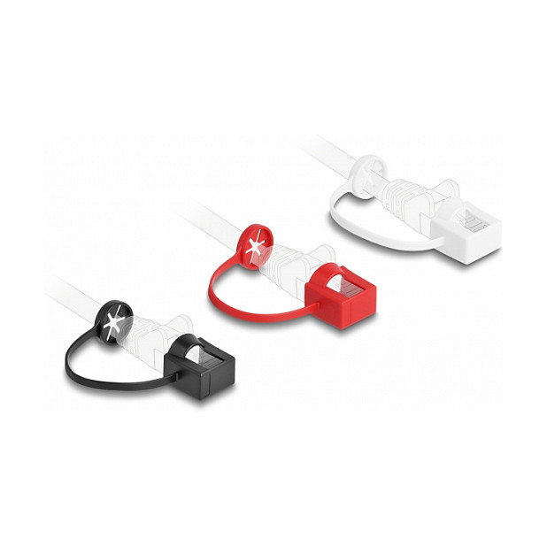 DeLOCK 66973 Cubiertas antipolvo para RJ45 con clip de montaje, Set de 50 piezas coloridas