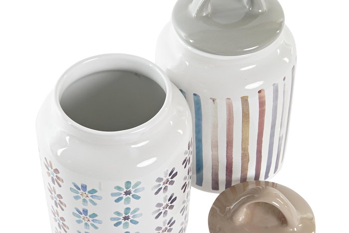 DKD Home Decor Bote Urban Azul Celeste Gris 11 x 19 x 11 cm (4 Unidades)