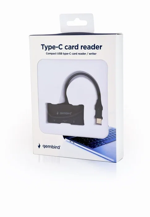 Gembird Lector de tarjetas USB Type-C UHB-CR3-02 Negro