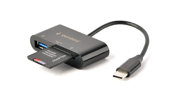 Gembird Lector de tarjetas USB Type-C UHB-CR3-02 Negro