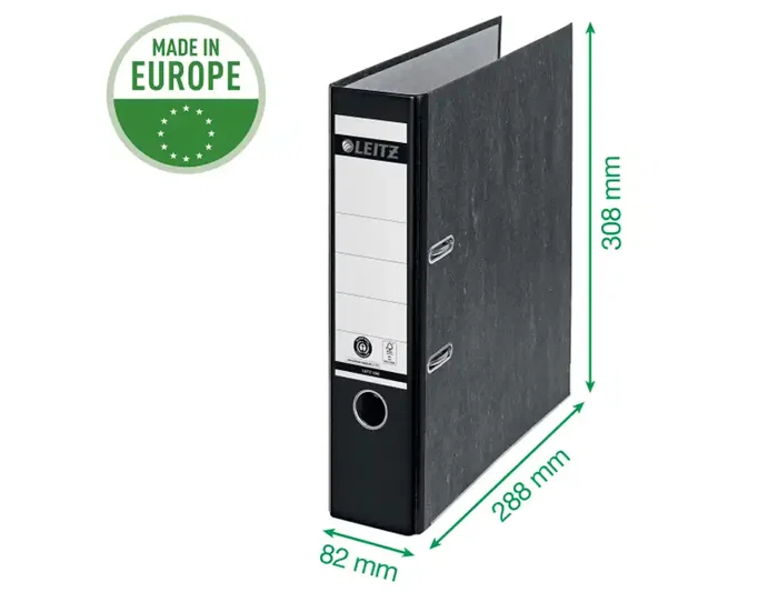 Leitz Archivador de Palanca DIN A4 Lomo 80 mm Cartón Jaspeado CO2 Neutral Gris
