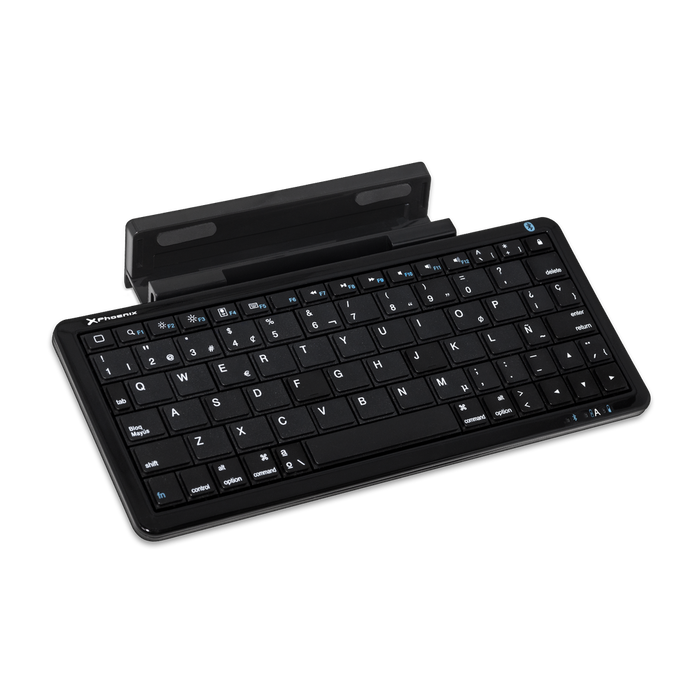 Phoenix technologies Mini Teclado Bluetooth Universal Multimedia con Soporte para Smartphone y Tablet, Batería Recargable Ion Litio, Cable USB Retráctil Phoenix technologies Mini Teclado Bluetooth Universal Multimedia con Soporte para Smartphone y Tablet, Batería Recargable Ion Litio, Cable USB Retráctil