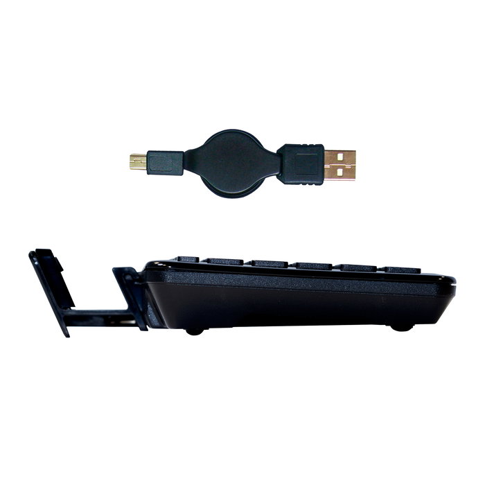 Phoenix technologies Mini Teclado Bluetooth Universal Multimedia con Soporte para Smartphone y Tablet, Batería Recargable Ion Litio, Cable USB Retráctil Phoenix technologies Mini Teclado Bluetooth Universal Multimedia con Soporte para Smartphone y Tablet, Batería Recargable Ion Litio, Cable USB Retráctil