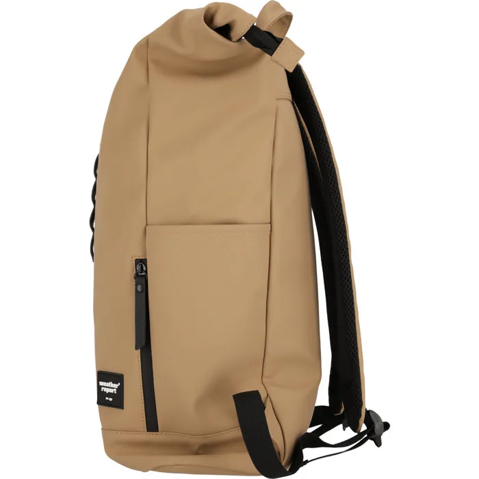 Weather Report Bolsa Deportiva con Motivo INFORME METEOROLÓGICO en PU Bronce Color Beige AABJP87230