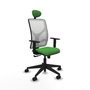 PIQUERAS Y CRESPO Silla de oficina Motilla con mecanismo Sincro, Verde y Blanco