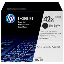 HP Pack de dos tóner 42X Q5942XD Negro de 20.000 páginas cada uno