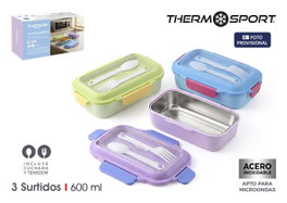 Thermosport Fiambrera Acero Rectangular 600ml 3-Surt
