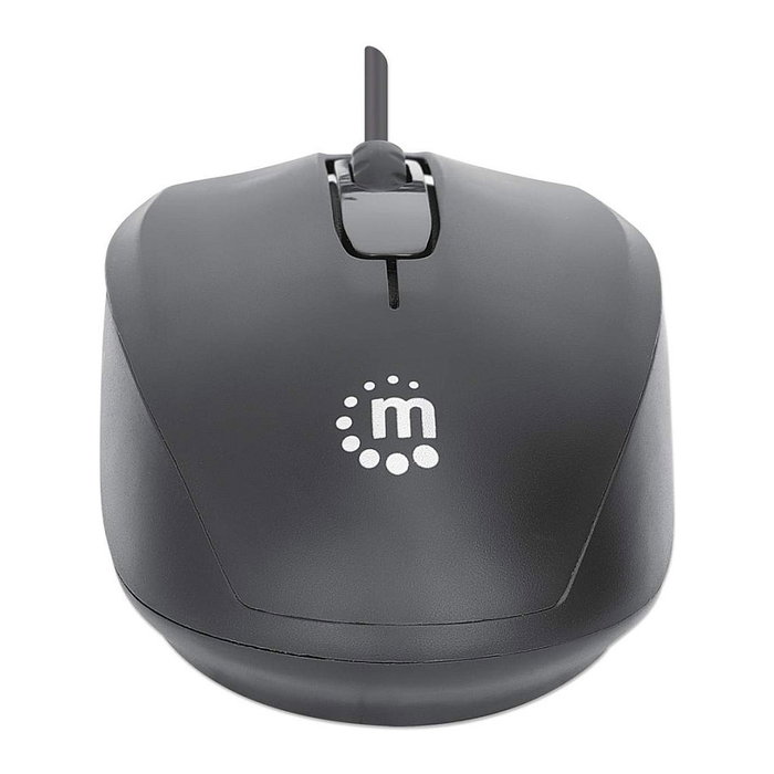Manhattan Comfort II Ratón Óptico USB Negro, 1000 DPI, 3 Botones, Ambidiestro, 1.2 m Cable, para Windows, Mac, Linux, ChromeOS Manhattan Comfort II Ratón Óptico USB Negro, 1000 DPI, 3 Botones, Ambidiestro, 1.2 m Cable, para Windows, Mac, Linux, ChromeOS