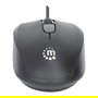 Manhattan Comfort II Ratón Óptico USB Negro, 1000 DPI, 3 Botones, Ambidiestro, 1.2 m Cable, para Windows, Mac, Linux, ChromeOS
