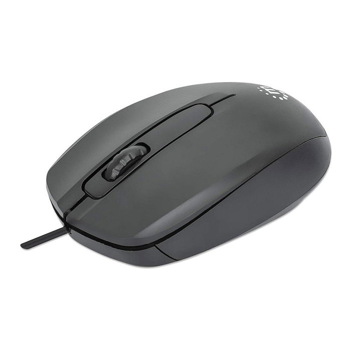 Manhattan Comfort II Ratón Óptico USB Negro, 1000 DPI, 3 Botones, Ambidiestro, 1.2 m Cable, para Windows, Mac, Linux, ChromeOS Manhattan Comfort II Ratón Óptico USB Negro, 1000 DPI, 3 Botones, Ambidiestro, 1.2 m Cable, para Windows, Mac, Linux, ChromeOS
