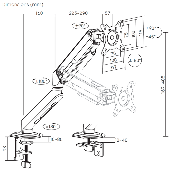 Aisens Soporte de Mesa DT32TSR-447 para Monitor/TV 17-32 pulgadas
