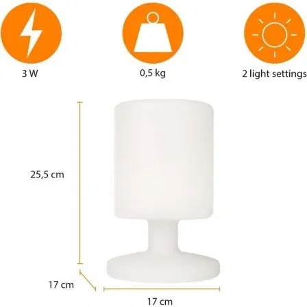 Smartwares Lámpara de Mesa LED 5000.472 4.7W Blanca Exterior Batería Portátil 3000K IP44