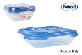 Inde Set 4 Fiambreras Cuadrada Nuvola Tapa Azul 0.5 L
