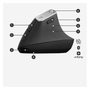 Logitech MX Vertical Ratón Ergonómico Inalámbrico Negro/Gris