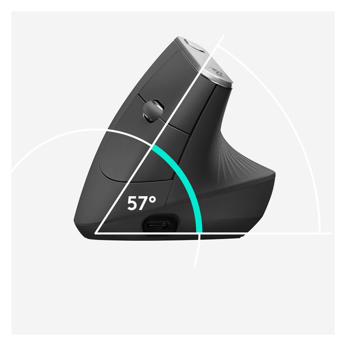 Logitech MX Vertical Ratón Ergonómico Inalámbrico Negro/Gris Logitech MX Vertical Ratón Ergonómico Inalámbrico Negro/Gris