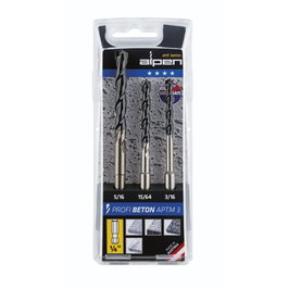 Alpen APTM3 HM Set de 3 brocas para concreto hexagonales