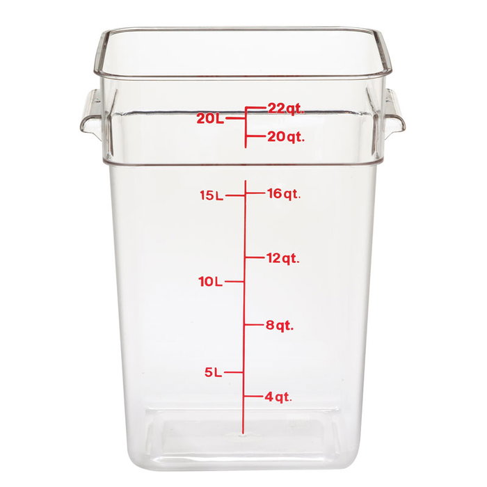 CAMBRO - 22SFSCW-135 - Recipiente cuadrado 20,8 L - 25,6 x 31 x 40 cm - Transparente (Tapa no incluida) CAMBRO - 22SFSCW-135 - Recipiente cuadrado 20,8 L - 25,6 x 31 x 40 cm - Transparente (Tapa no incluida)