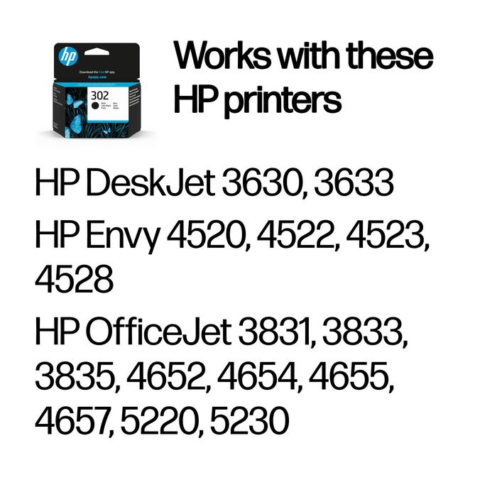 HP Cartucho de Tinta Original 302 Negro