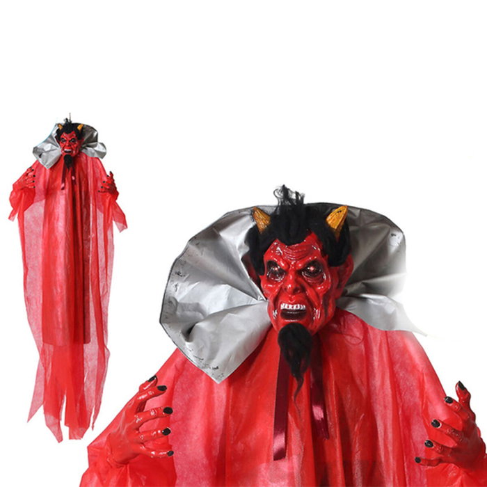 Atosa Colgante Decorativo Demonio Rojo XL con Capa, Luz y Sonido