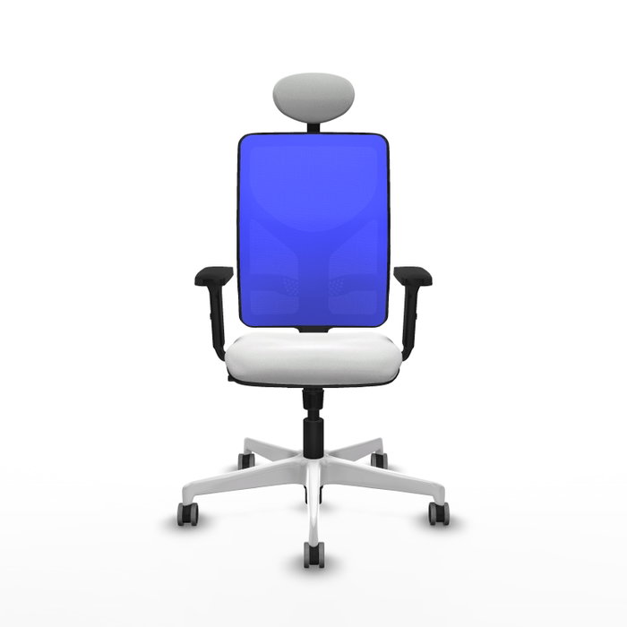 PIQUERAS Y CRESPO Silla de oficina Motilla con mecanismo Sincro, Tela Blanco y Malla Azul PIQUERAS Y CRESPO Silla de oficina Motilla con mecanismo Sincro, Tela Blanco y Malla Azul