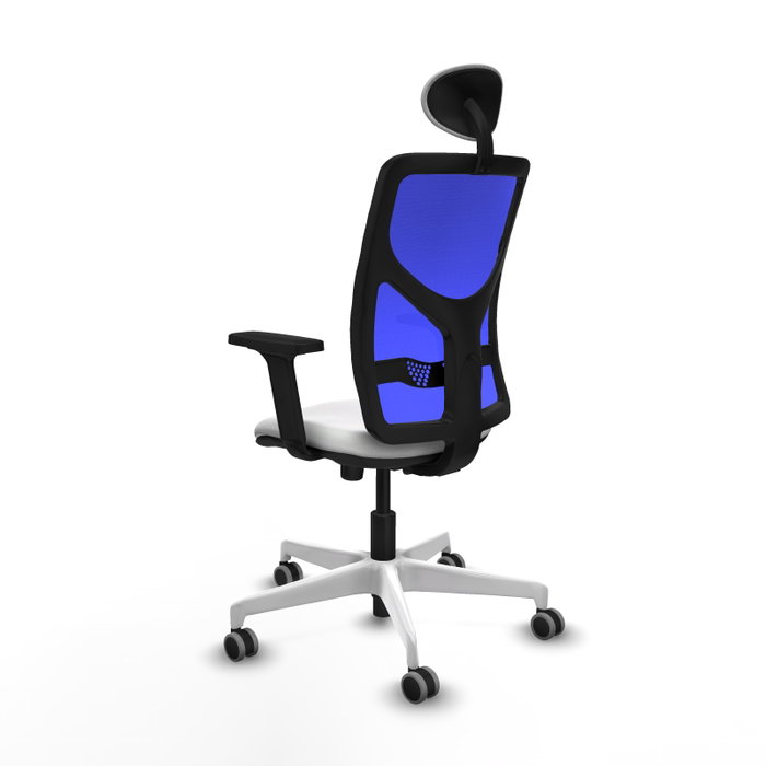 PIQUERAS Y CRESPO Silla de oficina Motilla con mecanismo Sincro, Tela Blanco y Malla Azul PIQUERAS Y CRESPO Silla de oficina Motilla con mecanismo Sincro, Tela Blanco y Malla Azul