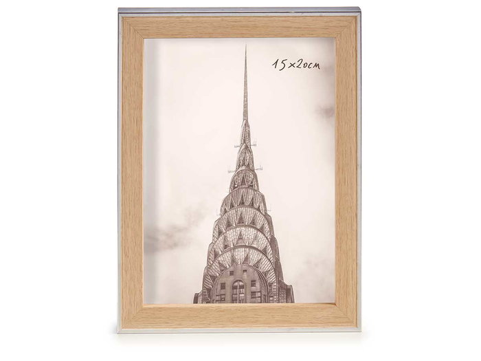 Giftdecor Portafoto Plata Color Madera 15x20 cm (Set de 24)