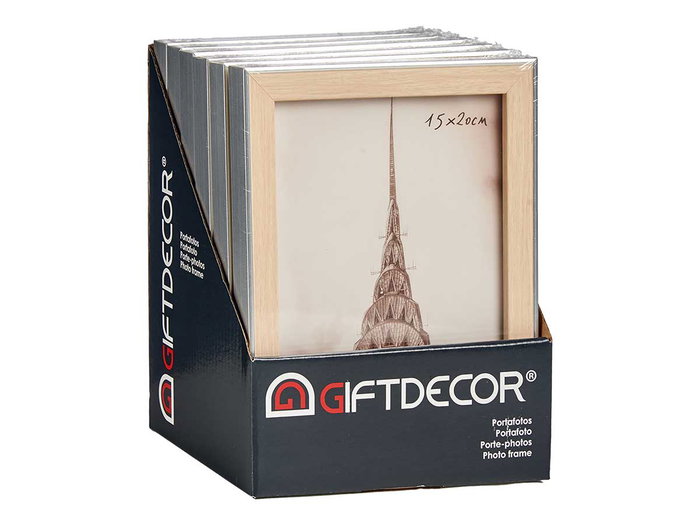 Giftdecor Portafoto Plata Color Madera 15x20 cm (Set de 24)