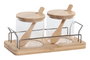 DKD Home Decor Set de 2 Azucareros de Cristal Natural