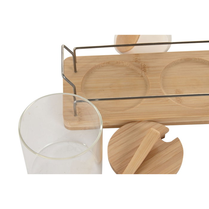DKD Home Decor Set de 2 Azucareros de Cristal Natural DKD Home Decor Set de 2 Azucareros de Cristal Natural