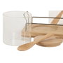 DKD Home Decor Set de 2 Azucareros de Cristal Natural