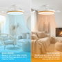 Yoevu CONCEPT NATURE Ventilador de Techo Blanco con Aspas Retráctiles y Luz LED