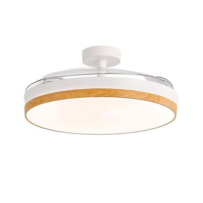 Yoevu CONCEPT NATURE Ventilador de Techo Blanco con Aspas Retráctiles y Luz LED