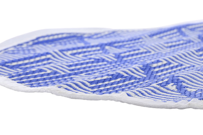 DKD Home Decor 6 Unidades Alfombra Poliéster Azul Beige Blanco 150 x 150 x 1 cm