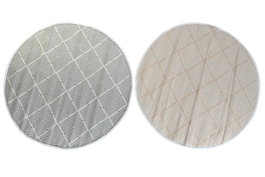 DKD Home Decor 6 Unidades Alfombra Poliéster Azul Beige Blanco 150 x 150 x 1 cm