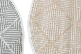 DKD Home Decor 6 Unidades Alfombra Poliéster Azul Beige Blanco 150 x 150 x 1 cm