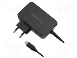 Qoltec GaN POWER PRO 90W con USB-C Negro
